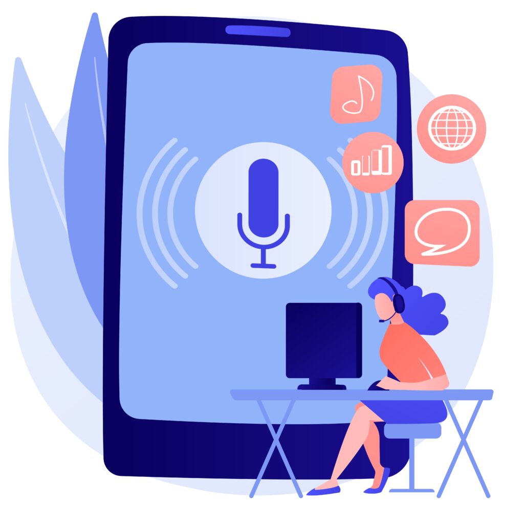Podcast content abstract concept vector illustration.